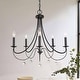 preview thumbnail 10 of 8, Jona French Country Farmhouse 5-Light Black Crystal Chandelier for Dining Room Bedroom