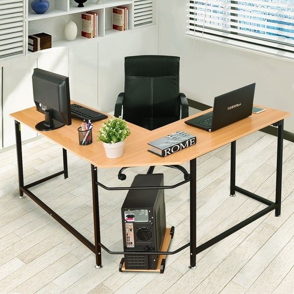 Shop Gymax Home Office L Shaped Corner Computer Desk Pc Latop