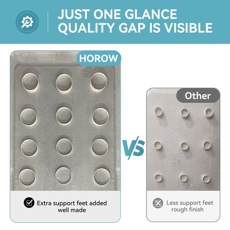 HOROW 60 x 32 Inch Alcove Shower Pan Base in White with Built In Seat - Left Drain Location