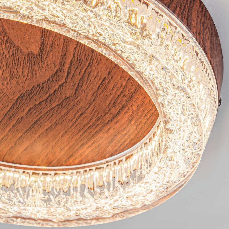 1-Light Farmhouse 3CCT Integrated LED Flush Mount Ceiling Light - 11.8-inch