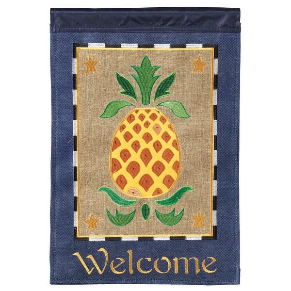 Brown and Yellow Pineapple Printed Rectangular Garden Flag 18" x 13" - N/A