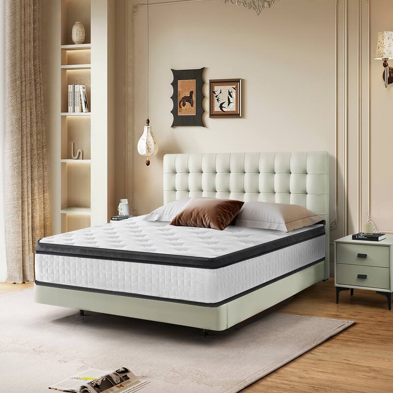 Full Size 12 Inch Certipur-Us Cool Memory Foam Oeko-Tex 100 Knitted Cover Individual Pocket Spring Hybrid Mattress In A Box
