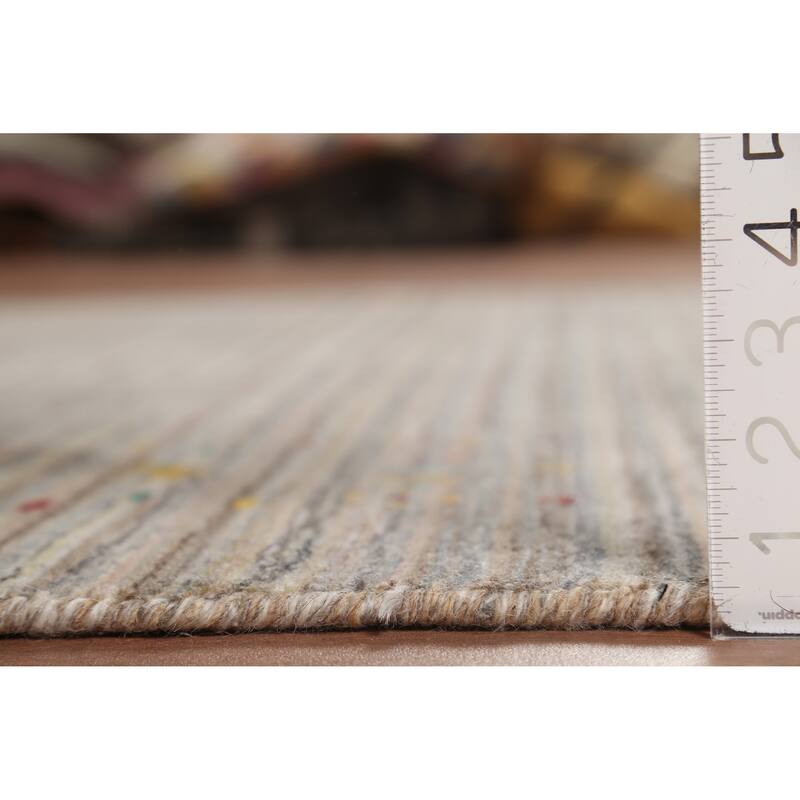 Striped Tribal Gabbeh Oriental Area Rug Handmade Wool Carpet - 4'11"x 7'11"