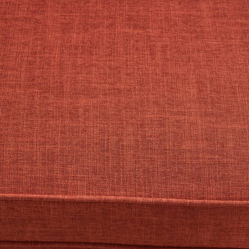 Orange Fabric Loveseat Minimalist Sofa Couch with Button Tufted, 2-Seater Sofa Couch with Rolled Armrests