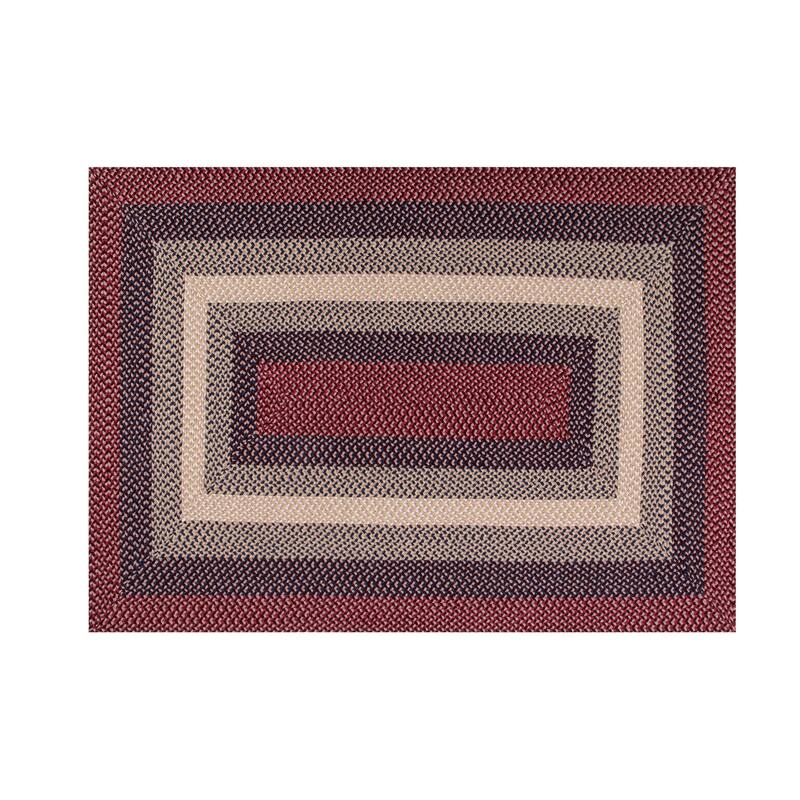 Better Trends Woodbridge Braid 100% Wool Stain Resistant, Double-Sided Reversible Rectangle Indoor Area Utility Rug