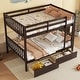 preview thumbnail 13 of 58, Rubber Wood Bunk Bed Frame with 2 Drawers,Convertible into 2 Beds