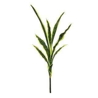 Set of 2 Green Yellow Artificial Sansevieria Snake Plant Leaf Stem ...