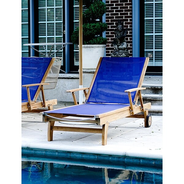 Posh Pollen Carmel Teak Outdoor Chaise Lounger Bed Bath Beyond