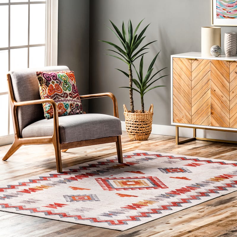 Nuloom Jayde SpinClean Machine Washable Southwestern Diamond Area Rug