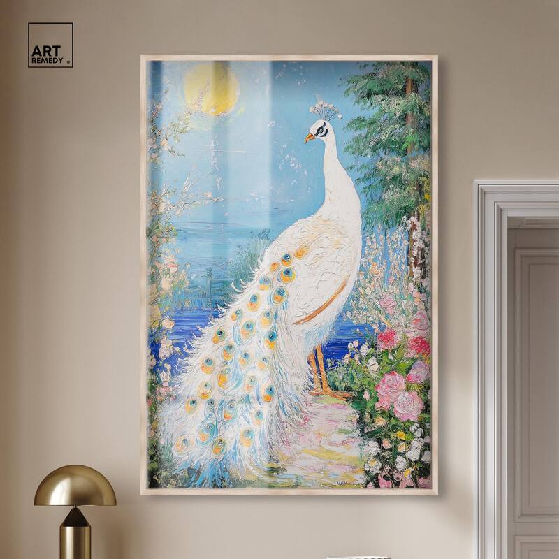 Peacock in Paradise Shadowbox by Art Remedy
