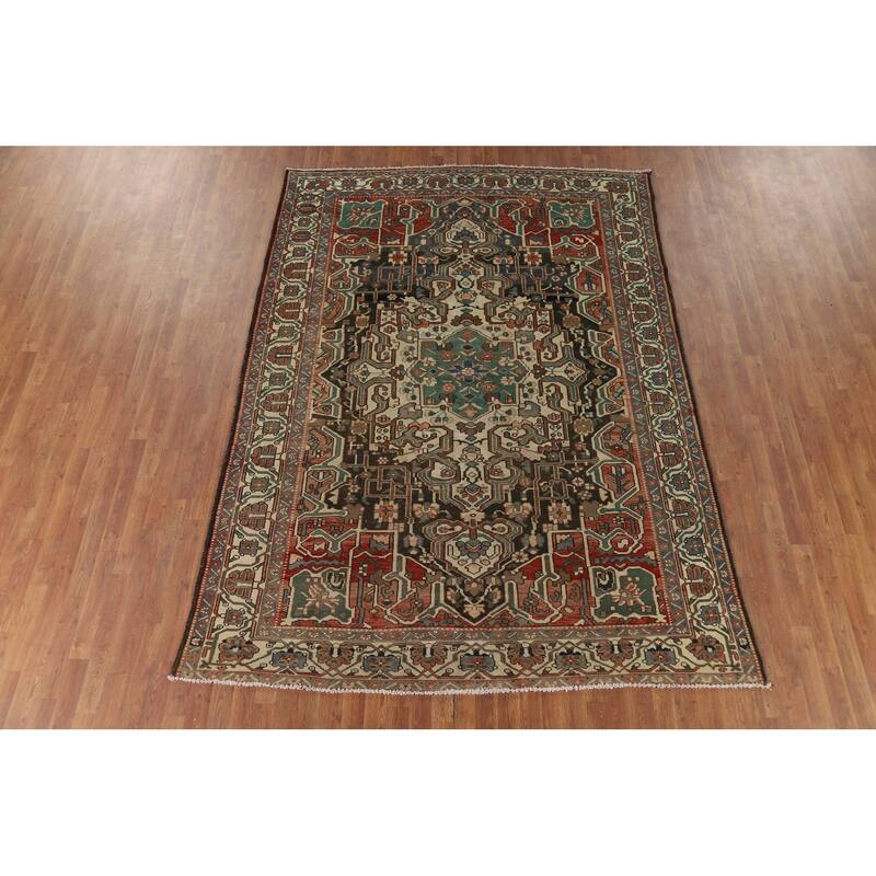 Bakhtiari Vintage Persian Area Rug Hand-Knotted Wool Carpet - 7'1" x 9'9"