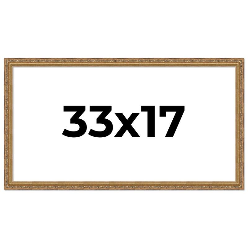 33x17 Frame Red Solid Wood Picture Frame Width 1.75 Inches | Interior Frame Depth 1 13/16 Inches