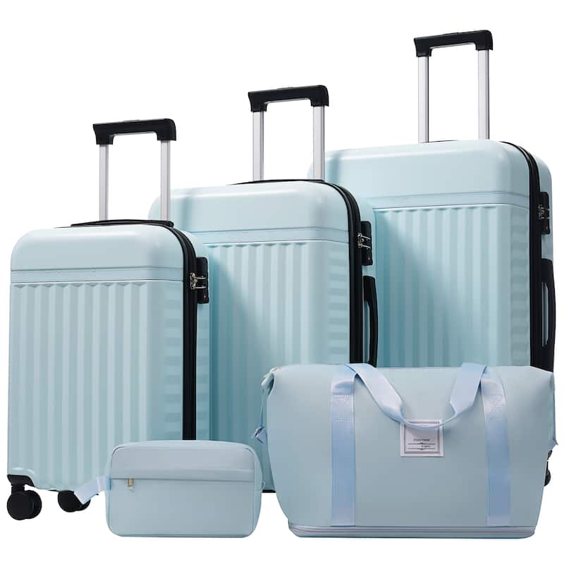 Luggage Set 5 Piece, Hardside Carry on Suitcase , Expandable Luggage with Travel Bags Spinner Wheels TSA Lock