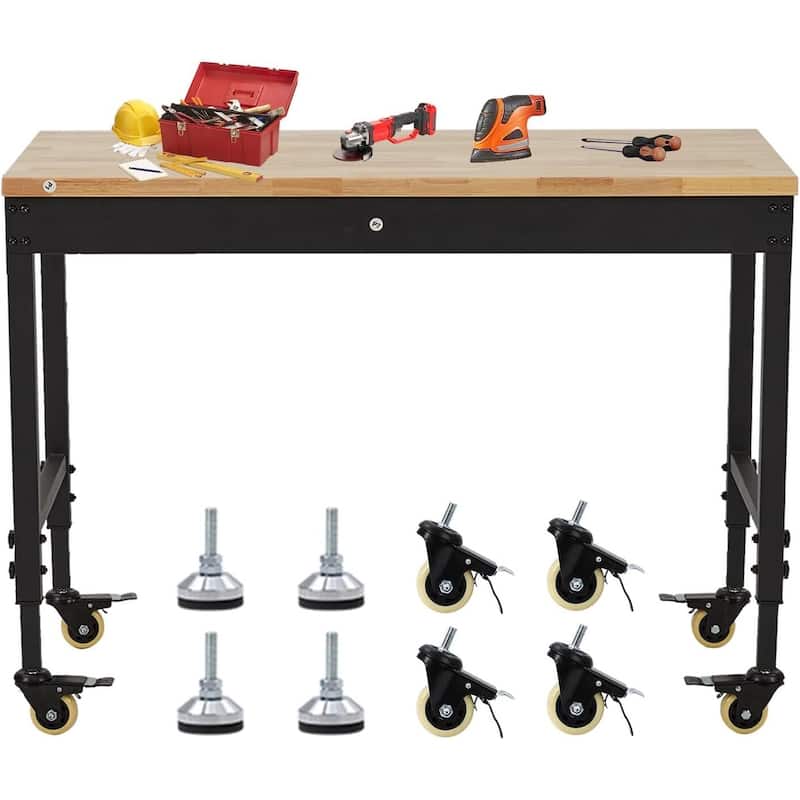 72*25*1.5 Inch Workbench for Garage with 4 Rolling Casters - N/A