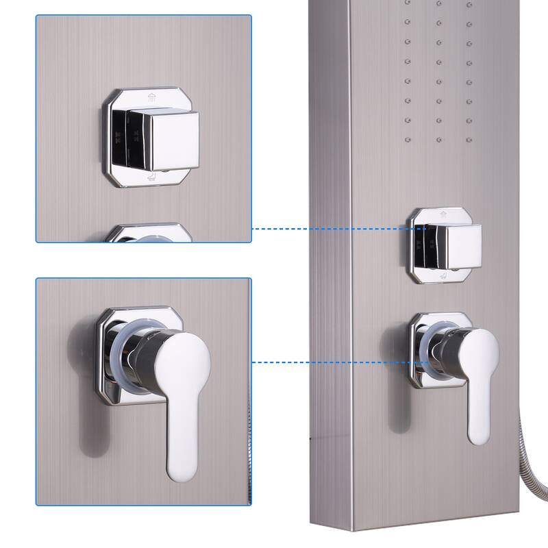 50 in. Shower Panel System and Body Jets in Brushed Nickel