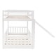 preview thumbnail 4 of 47, Twin Over Twin Bunk Bed with Low Slide and Built-in Ladder, White