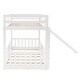 preview thumbnail 37 of 42, Twin Over Twin Bunk Bed with Removable Floor Bed and Bottom Guardrails, Fun Kids Loft Bed Frame with Ladder and Slide