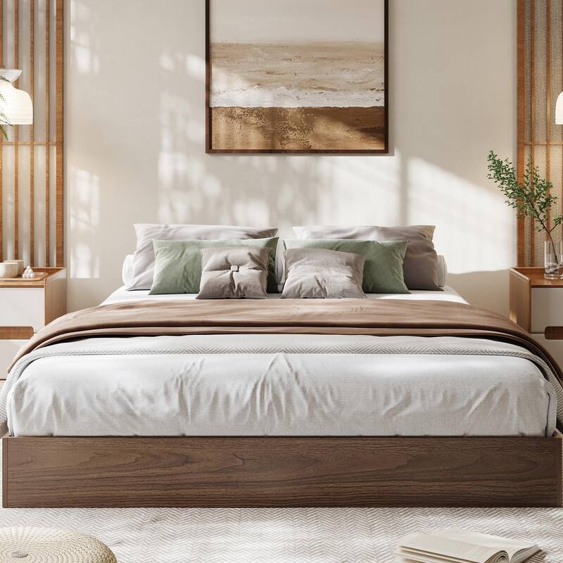 Modern Solid Wood Platform Bed Frame