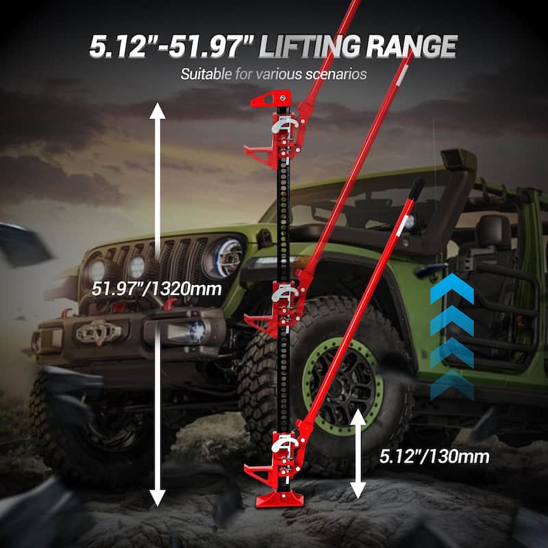 Farm Jack with Base & Hook, 7000 lbs Capacity, Heavy-Duty High Lift Jack for Off-Road, Tractor, Truck, and SUV Lifting