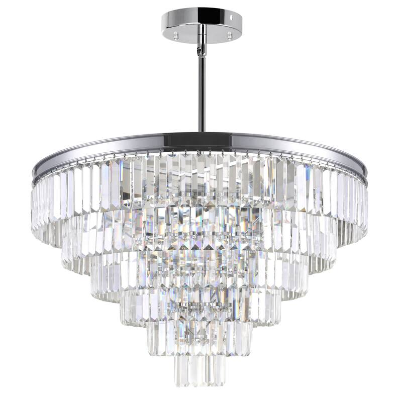 Weiss 15 Light Down Chandelier With Chrome Finish