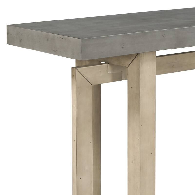 Modern Entryway Console Table with Industrial-inspired Concrete Wood Top, Hallway Foyer Sofa Long Table Entryway Table
