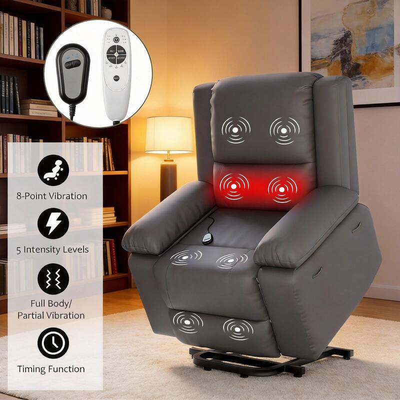 Power Lift Recliner, with Massage & Heat
