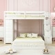preview thumbnail 3 of 16, Twin Over Full Size Bunk Bed with Shelves and Storage, White