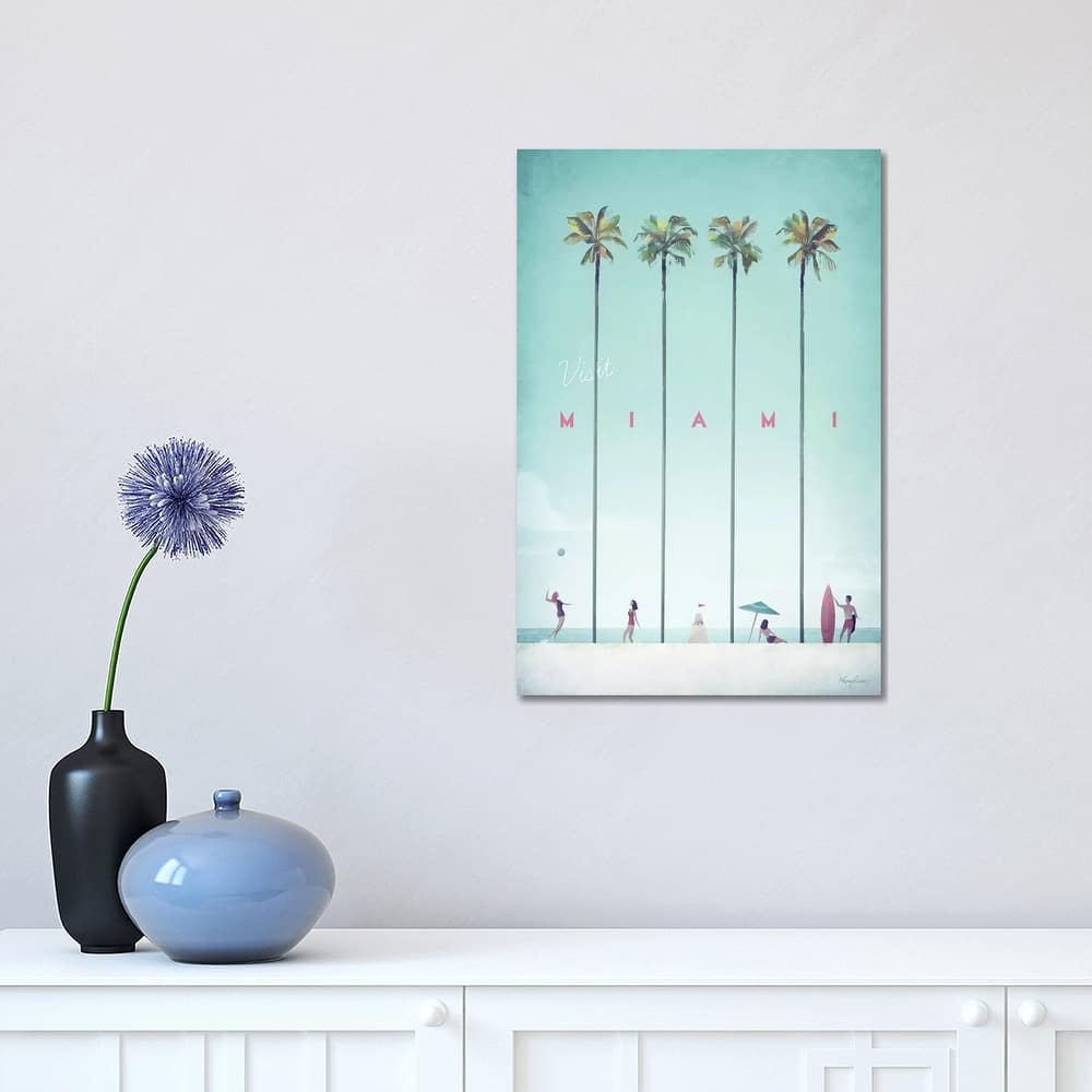 iCanvas "Visit Miami" by Henry Rivers Canvas Print
