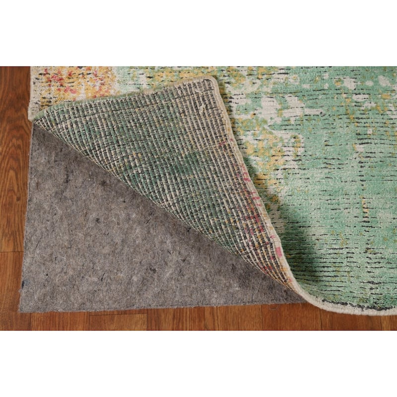 Contemporary Colorful Abstract Indian Area Rug Handmade Wool Carpet - 6'6"x 8'6"