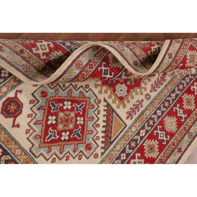 Kazak Accent Rug Hand-Knotted Traditional Beige Wool Carpet - 3'3" x 5'3"