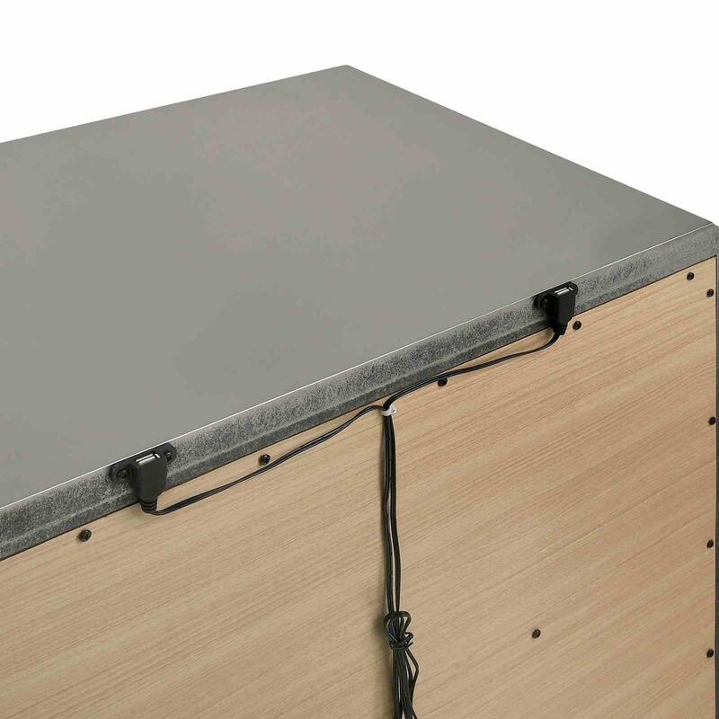 Contemporary Silver Finish 4-Piece Bedroom Set LED Padded Bed Nightstand Dresser Mirror