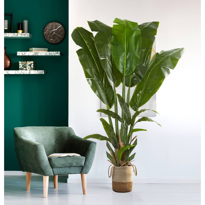 85" Tall Artificial Palm Tree - Farmhouse Travelers Palm Indoor Outdoor Décor - Green - 61 Inches and Over