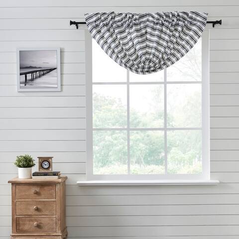 Sawyer Mill Black Ticking Stripe Balloon Valance 15x60 - M
