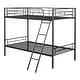 preview thumbnail 4 of 7, Furniture of America Landers Modern Twin over Twin Metal Bunk Bed with Attached Angled Ladder