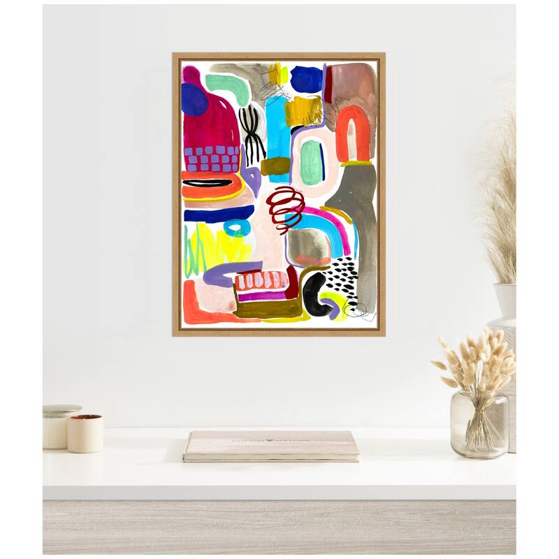 Kate and Laurel Sylvie Abstract 12 Framed Canvas by Emma Daisy