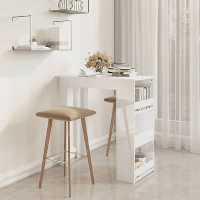 vidaXL Bar Table Kitchen Pub Bistro Table with Storage Rack Engineered Wood - 40.2" x 19.7" x 40.7"