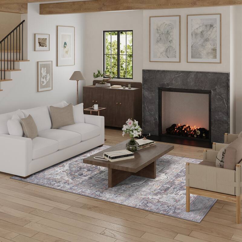 Licensed HGTV Everyday Chic Soft Flannel Zero Pile Printed Non-Slip Washable Indoor Area Rug