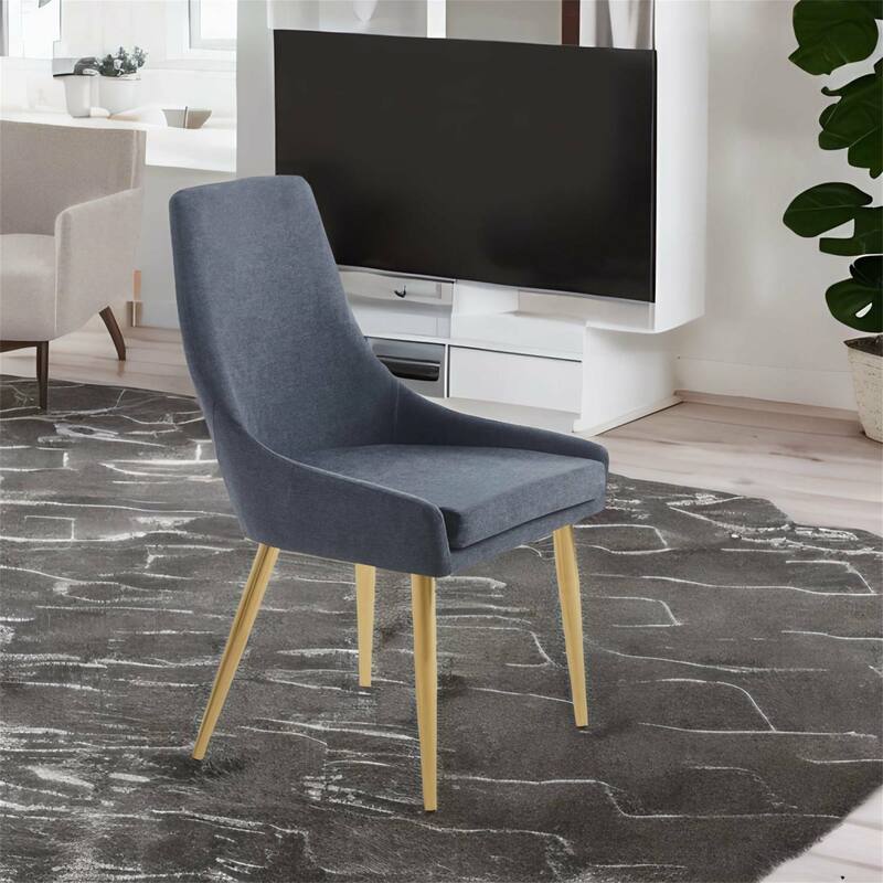 Upholstered Armless Fabric Dining Chairs (Set of 2)