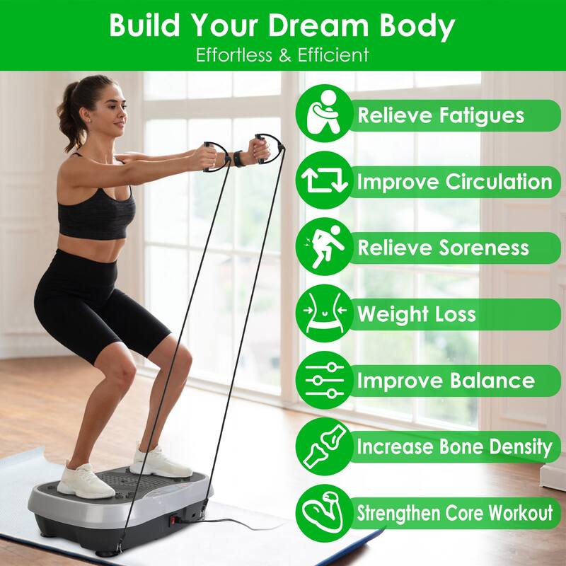 Vibration Exercise Platform With Remote Weight Loss Fat Burner - 18.11 x 11.81 x 5.11in