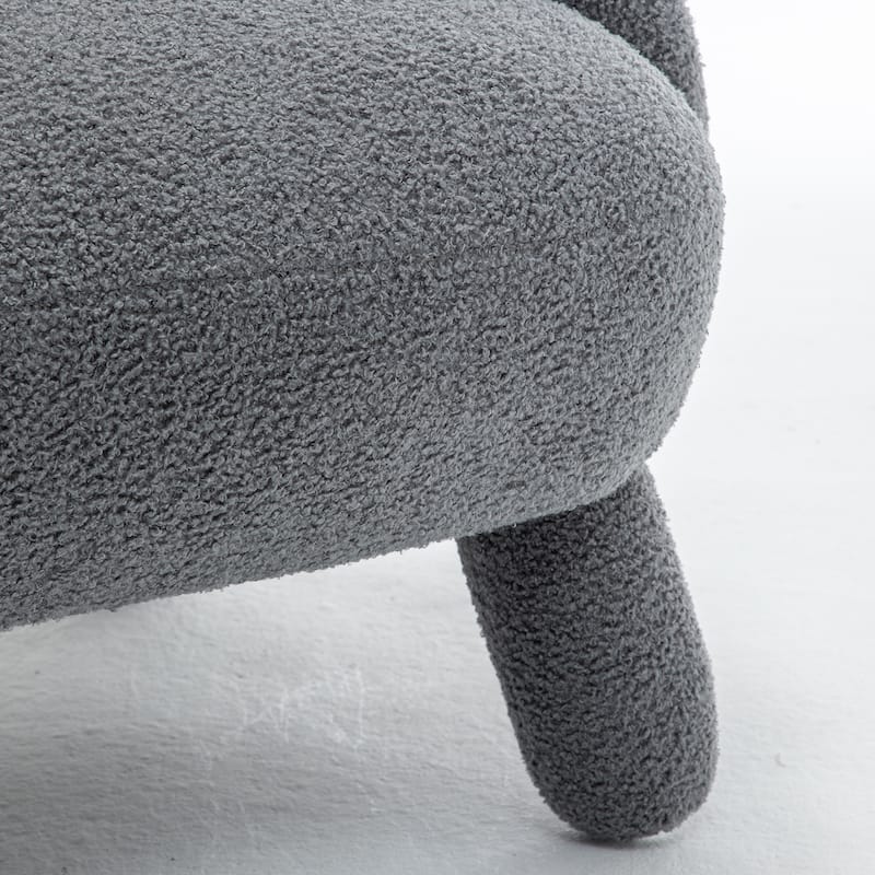 SEYNAR Modern Faux Sherpa Upolstered High Back Armless Accent Chair Set of 2