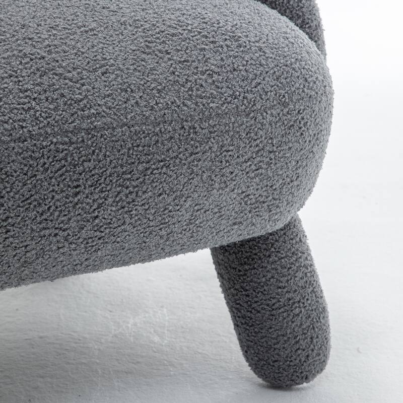 SEYNAR Modern Faux Sherpa Upolstered High Back Armless Accent Chair