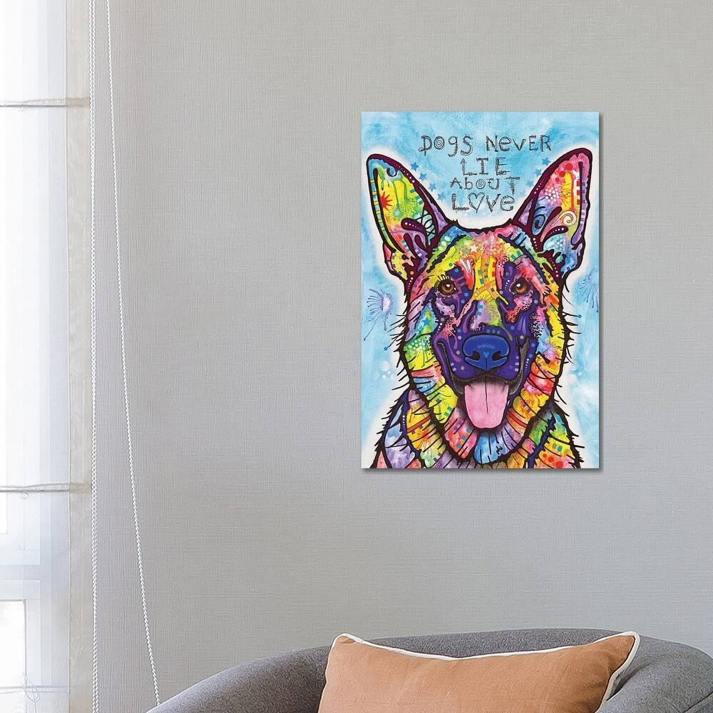 iCanvas "Dogs Never Lie About Love" by Dean Russo Canvas Print