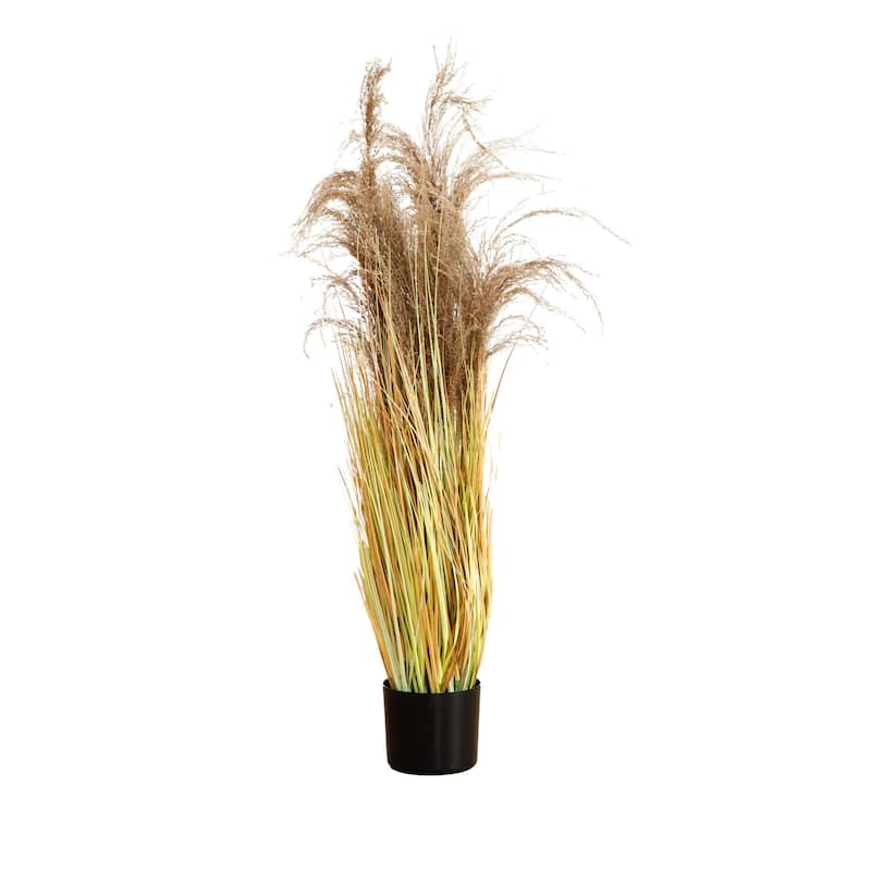 Dried Pampas Grass Artificial Plant with Planter - 4'