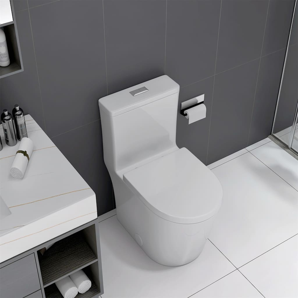 Small Compact One Piece Toilet Dual Flush