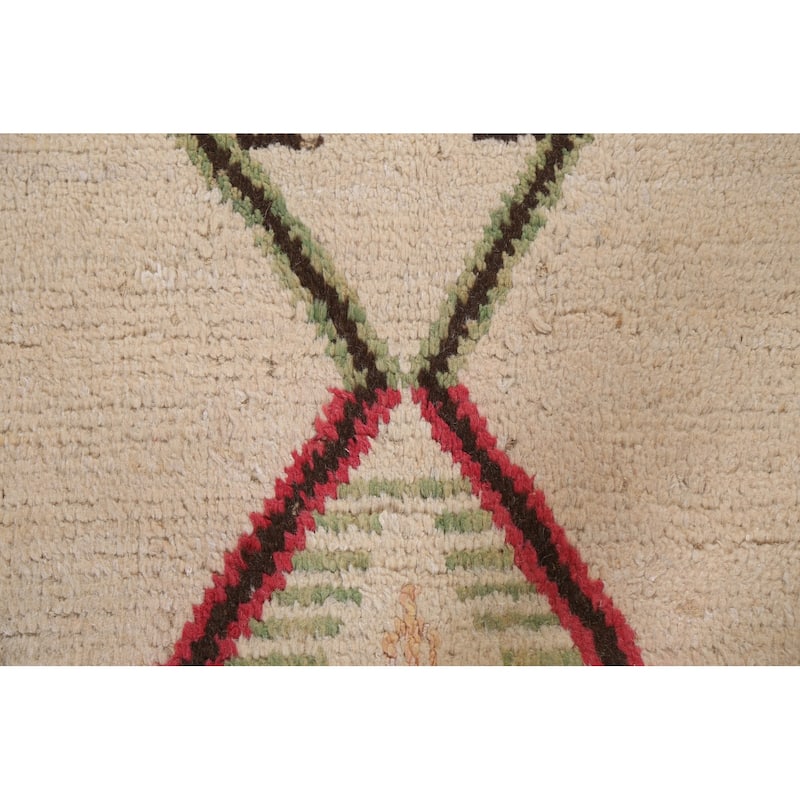 Tribal Oriental Moroccan Wool Area Rug Hand-knotted Home Decor Carpet - 6'1" x 9'9"