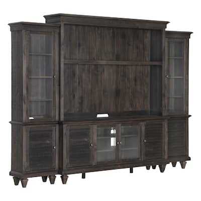Magnussen Home Calistoga Weathered Charcoal Entertainment Wall - 114"W x 18"D x 86"H