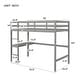 preview thumbnail 6 of 5, Twin Loft Pine Wood Bed with Built-in Desk, Grey