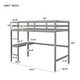 preview thumbnail 4 of 6, Twin Pine Wood Loft Bed w/Built-in Desk, Ladder, Guard Rails, Grey