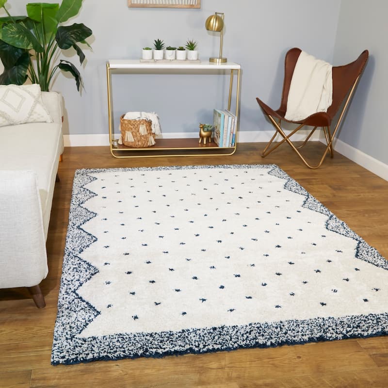 Crivelli Geometric Polka Dot Shag Area Rug
