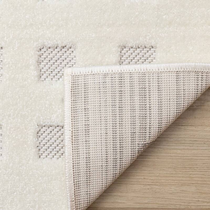 Oslo Collection - Carved Small Squares Checkered Area Rug